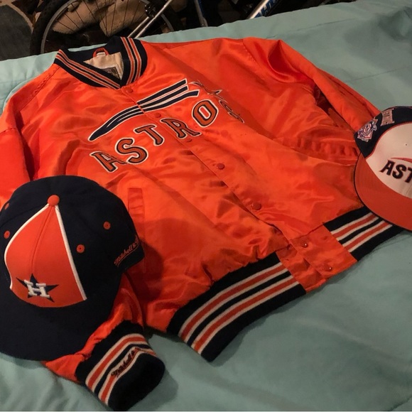 2XL MITCHELL & NESS SATIN HOUSTON ASTROS VINTAGE JACKET (💯AUTHENTIC)!!! - Picture 6 of 7